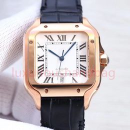 Designer Watches Watches Square 40mm Geneva Genuine Stainless Steel Mechanical Watches Case and Bracelet Fashion Mens Male Wristwatch