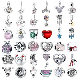925 Sterling Silver Dangle Charm Forever Family Beads Bead Fit Pandora Charms Bracelet DIY Jewellery Accessories