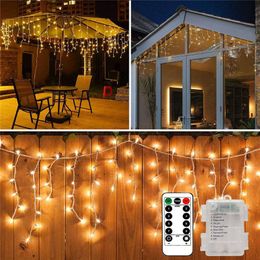 Strings Outdoor Icicle Light 3.5M 96leds Window Curtain Garland Twinkle String For Bedroom Christmas Party Wedding DecorLED LED