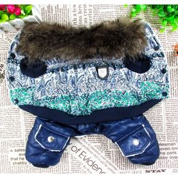 Blue and white bubble padded luxury fur Style Pet dogs Winter Coat Free Shiping By CPAM Dogs Clothing 201102