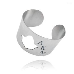 Bangle Hand Made Greek Sorority IVY Stainless Steel To Hollow Out Maple Laef Women JewelryBangle Inte22