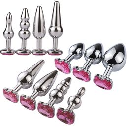 New Butt Plug Metal Crystal Jewelry Cat Face Stimulator sexy Toys Dildo Anal Gay Beads For Adult Game