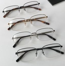Brand Men Optical Glasses Frame Business Eyeglass Frames for Man Gold Silver Designer Mens Myopia Eyeglasses Half Frame Eyewear 0028 with Original Case