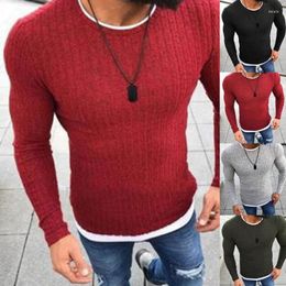 Men's Sweaters Fashion Plus Size Men Sweater Top Color Block Patchwork O Neck Long Sleeve Pullover Knitted Simple GiftsMen's