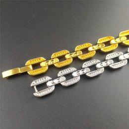 Quad Hip hop Men's Necklace Prismatic Cuban Chain Bracelet