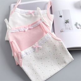 Summer Tank Tops For Girls Cartoon Underwear Young Teens In Lingerie Cotton Sport Top Children Undershirts 3pcslot 220602