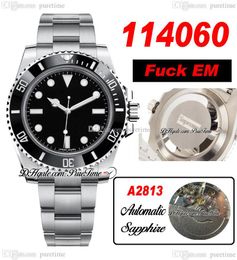 40mm 11406 Fuc EM A2813 Automatic Mens Watch No Date Ceramics Bezel Black Dial White Stick Markers OysterSteel Bracelet Rollie Superm Watches Puretime A1