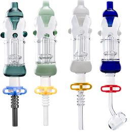 CSYC NC016 Glass Water Bong Birdcage Core Perc Bubbler Pipe OD 32mm Plus 14mm Ceramic Tip Quartz Banger Nail Clip Dab Rig Smoking Pipes Smooth Airflow