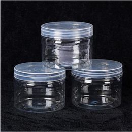 plastic travel containers cosmetics Canada - Storage Boxes & Bins 1pcs Clear PET Plastic Jars With Aluminum Lid Jewelry Cosmetic Container Travel Packaging Portable