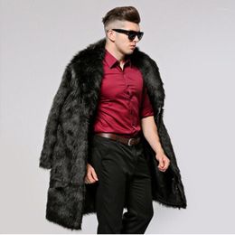 Men's Trench Coats Fall/Winter 2022 Faux Fur Large Lapel Long Style Jacket Plus Size Coat Clothing Viol22