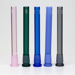 Latest Smoking Colourful Pyrex Thick Glass 14MM Female 18MM Male Dry Herb Tobacco Philtre Bong Down Stem Portable Hookah Shisha Wig Wag Bong Waterpipe DownStem DHL