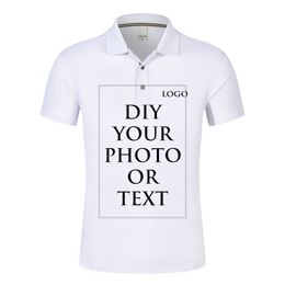 Men Polo Shirt Customised Printed Po/ Design Your Own Tees Men's Unisex Summer Short Sleeve Golf Tennis Polos Size XXXL 220608