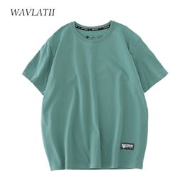 WAVLATII Women 100% Cotton T shirts Female Green Fashion Oversized Streetwear Short Sleeve Tees Tops for Summer WT2201 220407