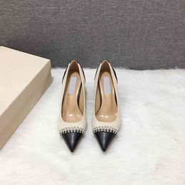 Dress Shoes High Heels Black And White Womens Pumps Shoe Fashion Champagne Wedding Shoes For Women Luxury Rhinestone 220621