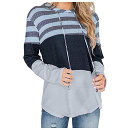 Women's Hoodies & Sweatshirts 2022 Knitter Women Winter Loose Design Hoodie Long Sleeve Contrasting Colour Pullover Sweatshirt Top Moletom