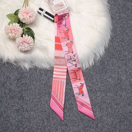 Ladies fashion scarf designer hair belt handbag scarf quality silk material size 6x120cmD31H