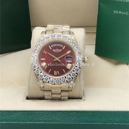 diamond red Roman President Watch 2288238 gold men automatic Wristwatches Box