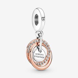 100% 925 Sterling Silver Family Always Encircled Dangle Charms Fit Original European Charm Bracelet Fashion Women Wedding Engagement Jewellery Accessories