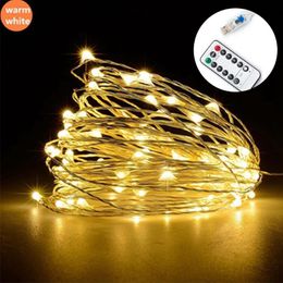 Strings Fairy Lights Copper Wire LED String Christmas Garland Indoor Bedroom Home Wedding Year Decoration Battery PoweredLED