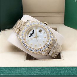 Watch Full diamond White dail 228238 228239 Sapphire Big Diamond Bezel 43mm 18K gold men automatic Wristwatch With Original Box