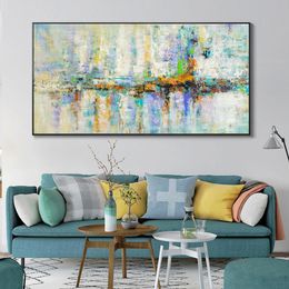 Colourful Abstract Art Oil Painting on Canvas Posters and Prints Wall Art Canvas Painting Pictures for Living Room Cuadros Decor