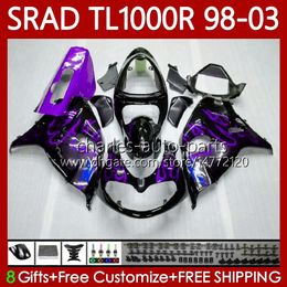 Bodywork For SUZUKI SRAD TL1000R TL 1000R TL1000 R 98 99 00 2001 2002 2003 Body 118No.147 TL-1000R 98-03 TL-1000 TL 1000 Purple flames R 1998 1999 2000 01 02 03 OEM Fairing Kit