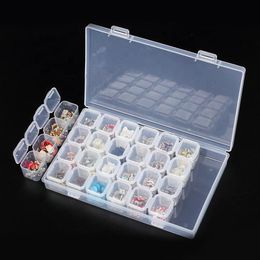 Storage Boxes & Bins 28 Grids Sealed Plastic Box Protable Weekly Hygiene Removable Case Nail Art Accessories Diamond Jewelry Organizer