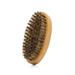 11.3x5.5x3cm Bamboo Boar Bristles Beard Brush Moustache Comb Men Face cleaning brush