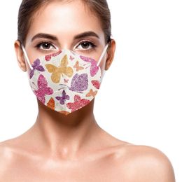 Adult fish masks breathable and comfortable early spring floral butterfly series KN95 five-layer printing protective mask