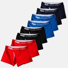 Underpants 8Pcs Male Panties Cotton Mens Underwear Breathable Man Boxers Solid Soft Comfortable U Convex Pouch Men Shorts BoxerUnderpants