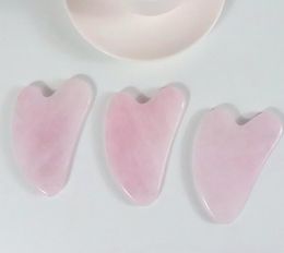 Rose Quartz pink Jade Guasha Board Natural Stone Scraper Chinese Gua Sha pad Massage Tools for Face Neck Back Body Massage Stones