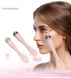 Natural Jade Roller for Eyes New Arrival Face Massager Silicone Holder with Stainless Steel Eye Cream Spoon