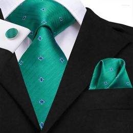 Bow Ties Green Dot Novelty Silk Wedding Tie For Men Handky Cufflink Gift Necktie Fashion Designer Business Party Dropshiping Hi-Tie Fred22
