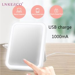 Lnkerco LED Makeup Mirror Illuminated Flexible Cosmetic Table With Light for Make Up Adjustable 27/33 Touch Screen 220509