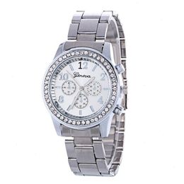 Arrival Watches For Women Geneva Three-eye Diamond-set Alloy Watch Men And Modelos De Pareja Hombres Y Mujeres