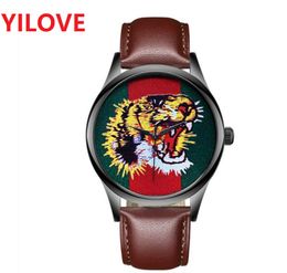 Top model Women Men Lady Quartz Watches 40mm 45mm Casual bee tiger snake skeleton black red white leather Strap Clock Luxury female birthday gifts Wristwatches