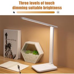 Table Lamps Eye Protection Desk Lamp LED Touch Dimmable Colour Toning Bedroom Bedside Night Light Student Dormitory Charging Learn LampTable