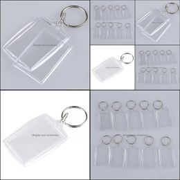 2022 Acrylic Plastic Blank Keyrings Insert Passport Po Frame Keychain Picture Party Gift Drop Delivery 2021 Frames And Modings Arts Crafts