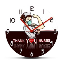 Wall Clocks Thank You Nurses Decorative Clock For Clinic RN Healthcare Modern Design Timepieces Nursing Gifts