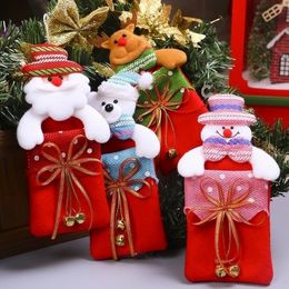 6pcslot Christmas Tree Pendant Butterfly Tie Bell Gift Bag For Children Year Storage Bag Supplies For Decor Xmas Decoration 201027