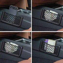 Car Organiser 1Pc Universal Storage Bag Auto Paste Net Pocket Phone Holder 20*8CM 8*15CM Accessories