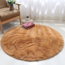 Silk Wool Round Plush Carpet Tent Rug Desk Foot Pad Hanging Basket Chair Floor Mat Fitness Yoga Rug Can Be Washed And Customized 220511