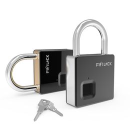 Fipilock Smart Lock Keyless Fingerprint IP65 Waterproof AntiTheft Security Padlock Door Lage Case with Key & Cable Y200407