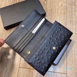 2022-Wallets Unisex Women Small Wallet Men Purse High Quality Brand Clutch Ostrich Leather Designer Card Holder Crossbody Purses Tote Bags