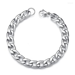 Link Chain 5/10mm Men Bracelet Stainless Steel Curb Cuban Bangle For Male Women Hiphop Trendy Wrist Jewelry Gift Inte22