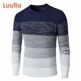 Men Spring O-Neck Causal Hombre Striped Sweater Pullovers Men Brand Warm Knitwear Casual Sweaters Jumper For Teens Men 201126