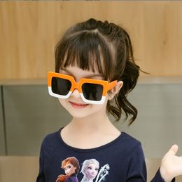 Wholesale Children Square Sunglasses Cute Leopard Double-Color Cartoon Oversize Retro UV400 Glasses Punk Eyewear Boy Girl Outdoor