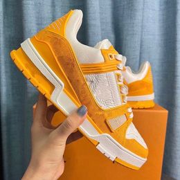 High quality luxury designer shoes Spring and summer men's sports yellow embossing calfskin production size34-44 mkjytl000009