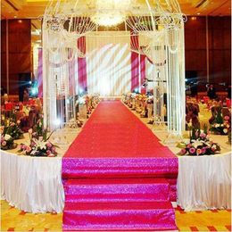 Carpets Express 1MX10Meter Wedding Party Stage Glitter Decoration Mariage Shiny Nonwoven Rug Aisle Runner Gold Purple White JS4Carpets