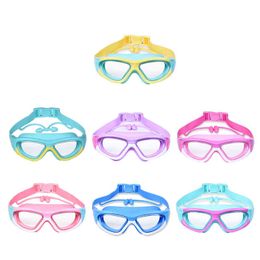 Kids Swimming Goggles Children 3-14Y Wide Vision Anti-Fog Anti-UV Pool Glasses with Ear Plugs Outdoor Sports Diving Eyewear G220422